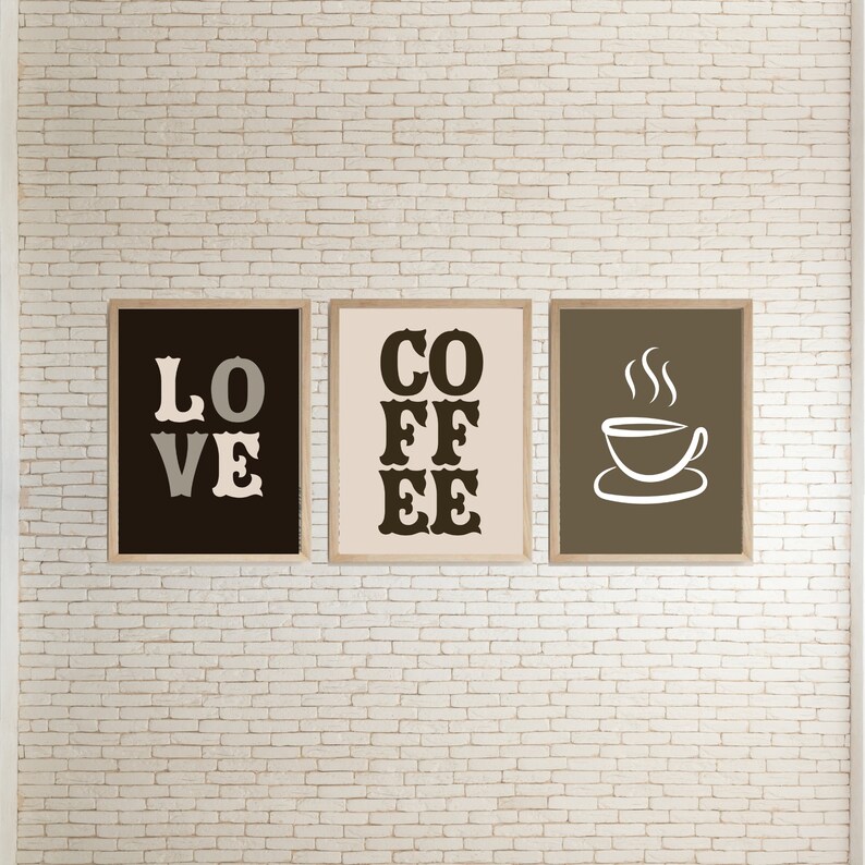 Coffee Wall Art Printable 3 Set Poster Coffee Shop, Coffee Bar, Coffee ...