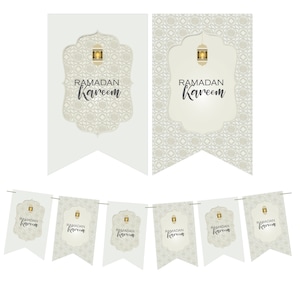 Ramadan Decor Bunting, Garland, Flag Banner Decoration Ornament, Ramadan Kareem. Ramadan Mubarak, Eid