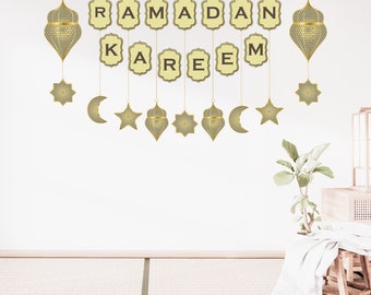 Ghirlanda di Ramadan Kareem: striscione di Eid Mubarak (modello PDF)