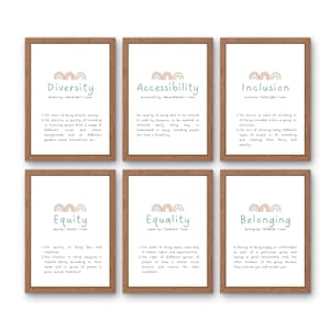 Classroom Inclusiveness Posters, Diversity and Inclusion Poster set, School Counsellor, Office Wall Art