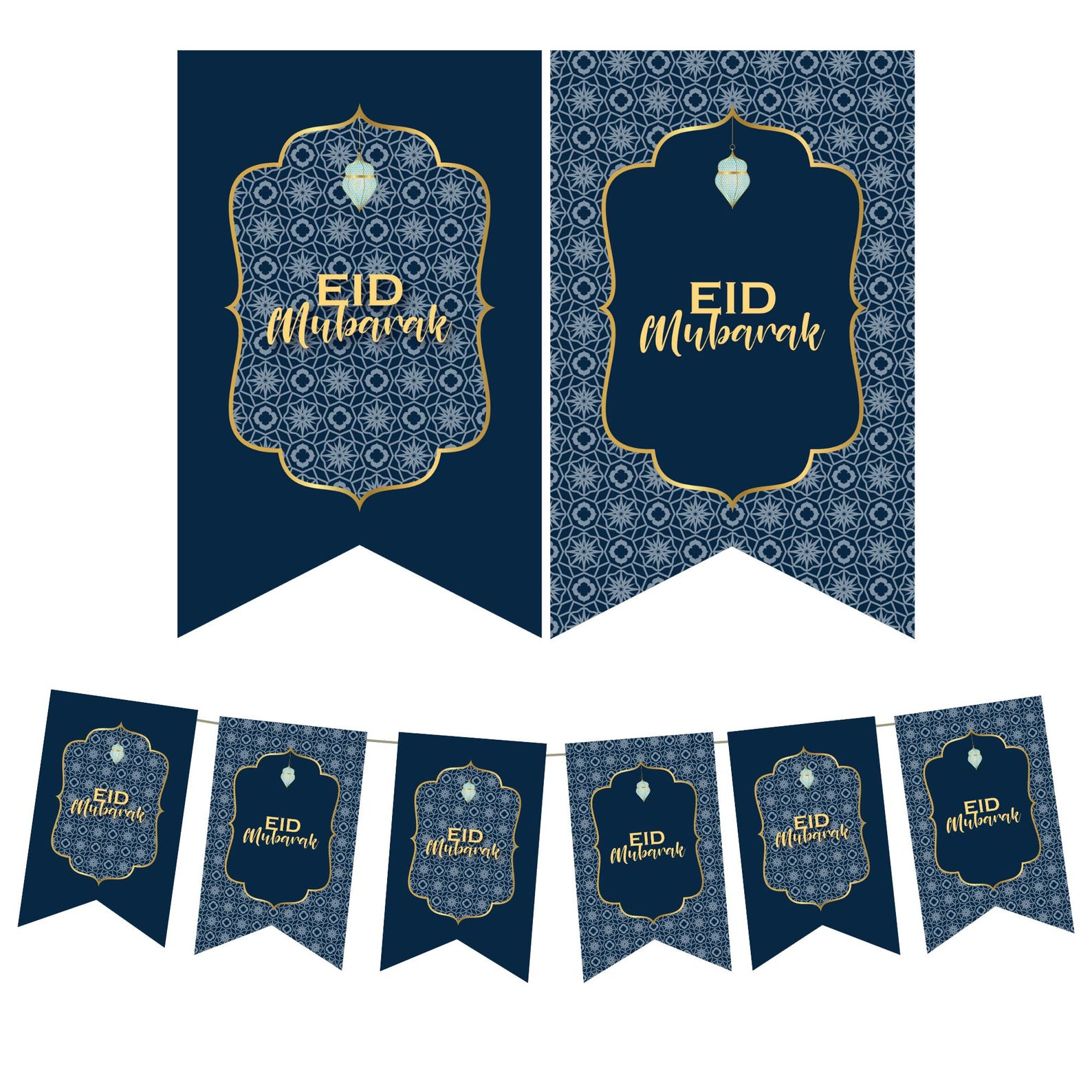 Ramadan Eid Mubarak Decor Bunting, Garland, Flag Banner Decoration ...