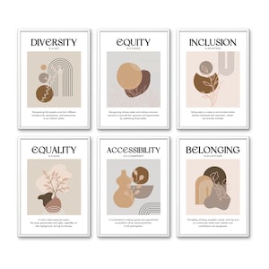 Carteles ilustrativos sobre diversidad que representan la diversidad, la inclusión y los valores sociales