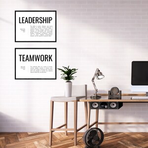 Leadership and Teamwork Text Art with Inspirational Definitions