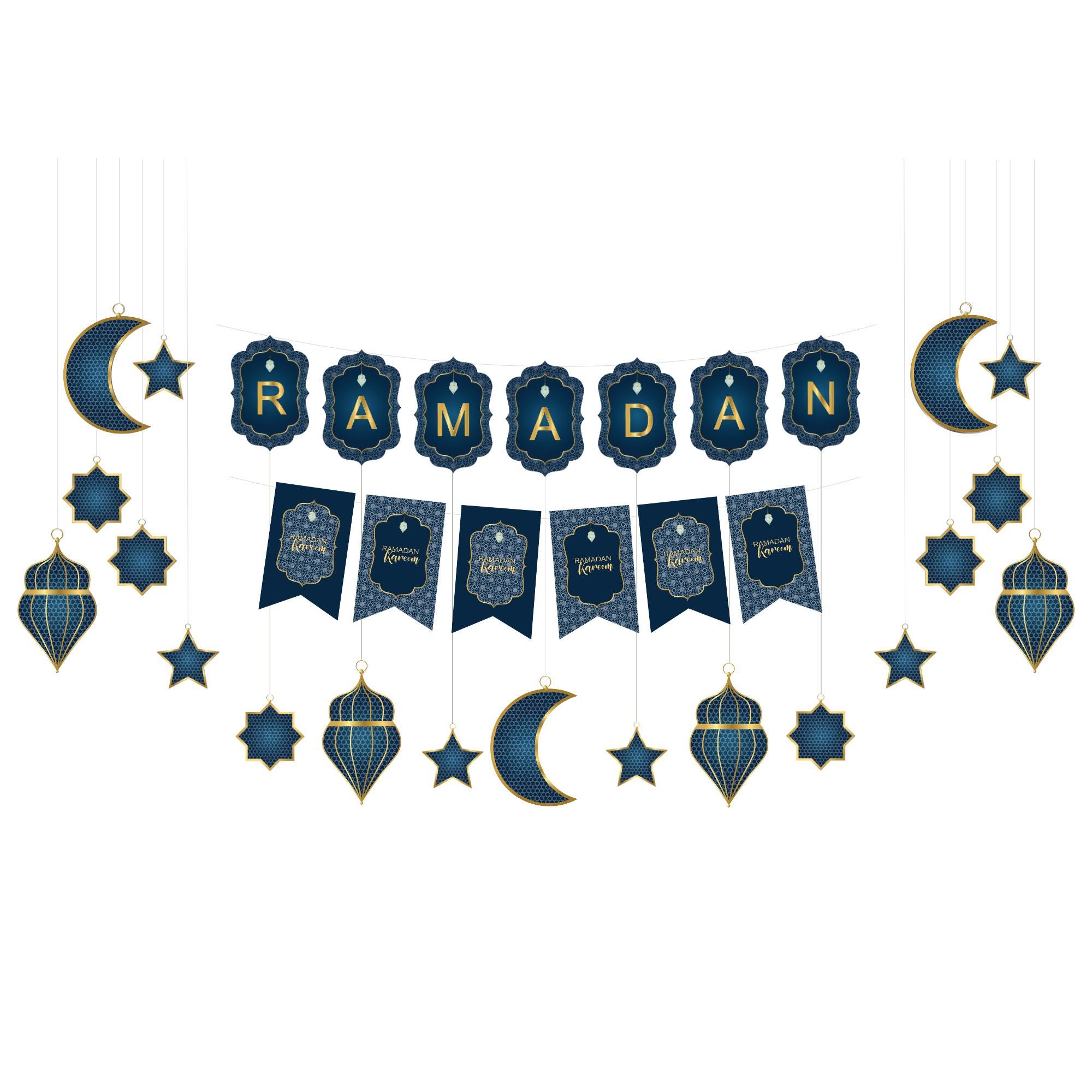 Ramadan Eid Mubarak Decor Bunting, Garland, Flag Banner Decoration ...