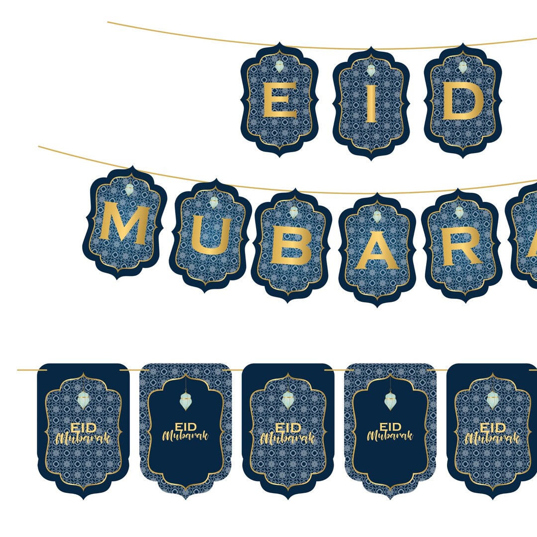 Ramadan Eid Mubarak Decor Bunting, Garland, Flag Banner Decoration ...
