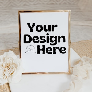 Gold photo frame Mockup|8X10 Mockup|wedding photo prop|party Mock-Up Photo|rose gold frame photo|Stock Photo for business|aesthetic mockup
