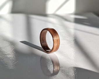 Handmade American Walnut Bentwood Ring: Waterproof Wooden Wedding Ring