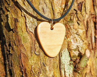 Handmade Wooden Heart Necklace.