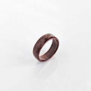 Handmade Bombay Rosewood wooden Ring Wooden Wedding Band Mens Ring Womens Ring Wooden band Boyfriend Gift image 2