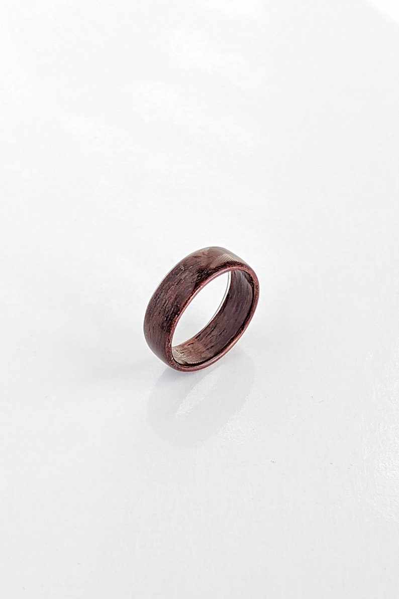 Handmade Bombay Rosewood wooden Ring Wooden Wedding Band Mens Ring Womens Ring Wooden band Boyfriend Gift image 2