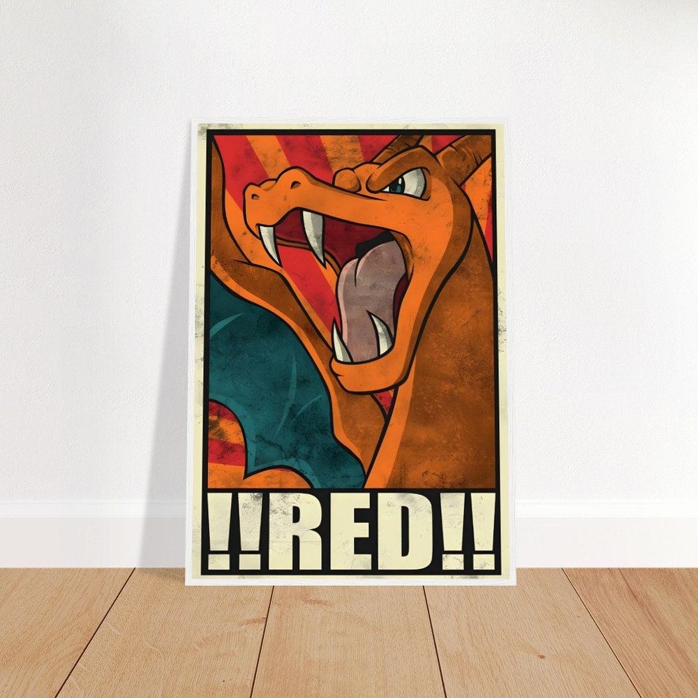 Charizard Wall Poster Pokemon Poster Wall Art Print Vintage Etsy