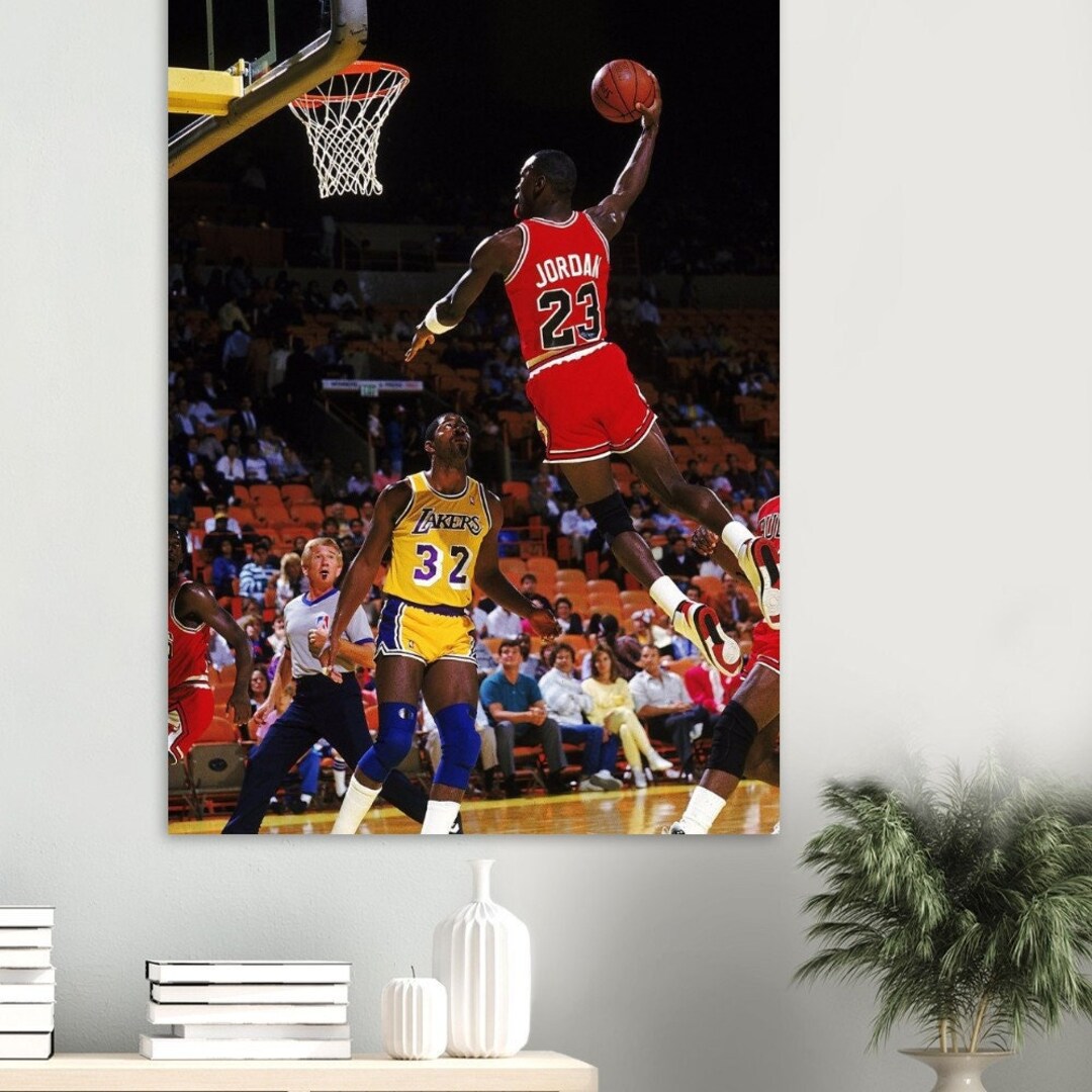 john starks dunk on jordan poster