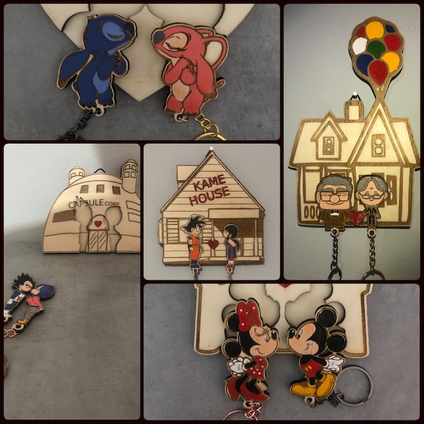 Unique, hand-painted wall key holders - your favorite cartoon characters come to life!