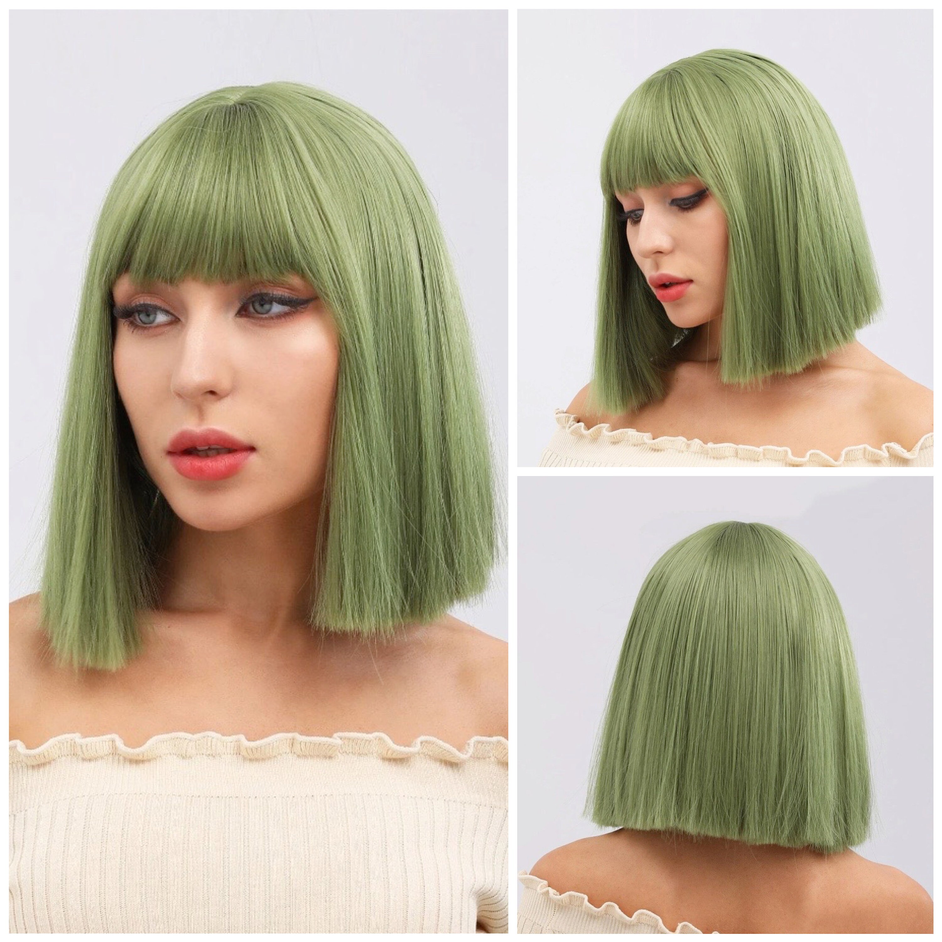 Short green wig Etsy Mexico