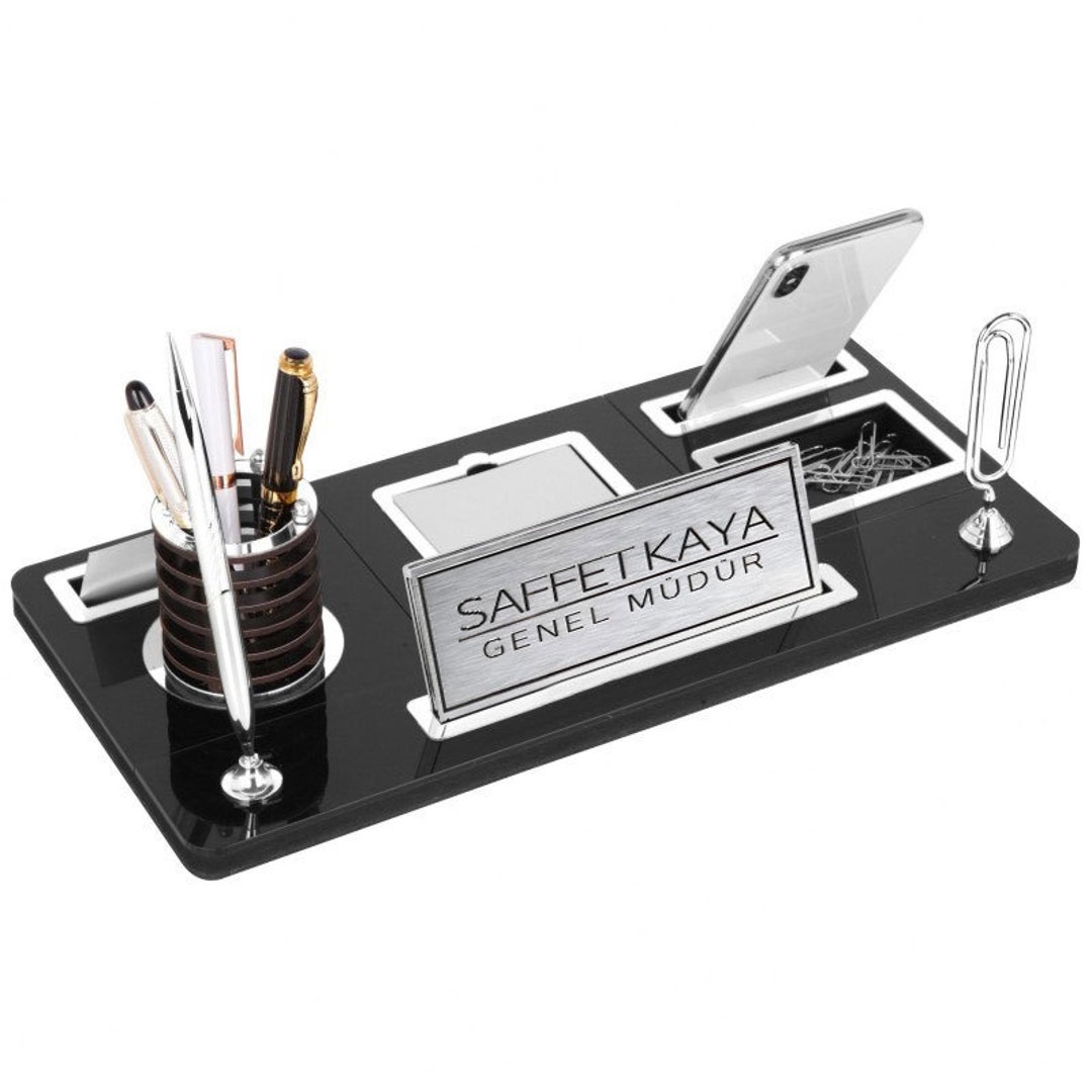 Personalized Luxury Desk Name Plate Black Wooden Desk Name Plate With