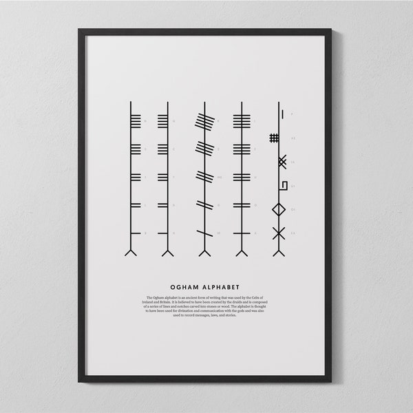 Ogham Alphabet Wall Art Etsy