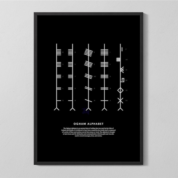 Ogham Alphabet Wall Art Etsy
