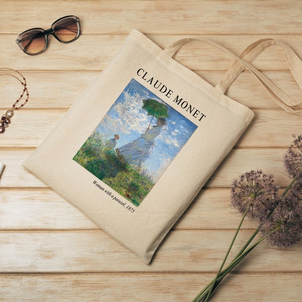 Claude Monet tote bag, aesthetic, beach bag, shopping bag, famous painting, impressionism, french artist, impressionist painter, portrait