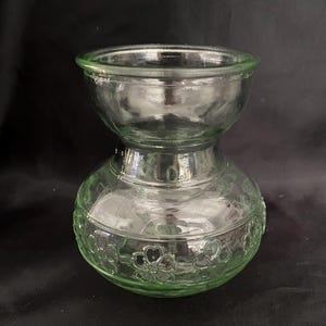 Green Glass Flower Forcing Bulb Vase