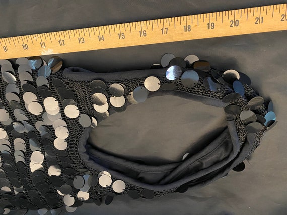 Black Sequined Knit Hobo Bag - image 5