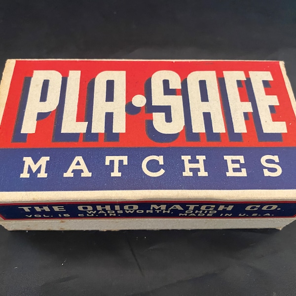LARGE PLA-SAFE Match Box Ohio Match Company (Shipped Empty)