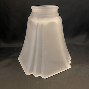 Art Deco Frosted Glass 4-Sided Light Shade