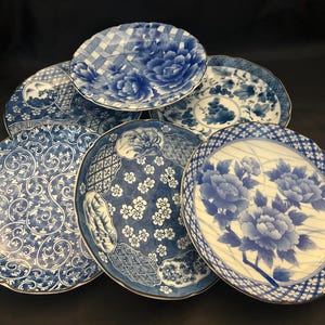 Japanese Plates Blue and White - Etsy