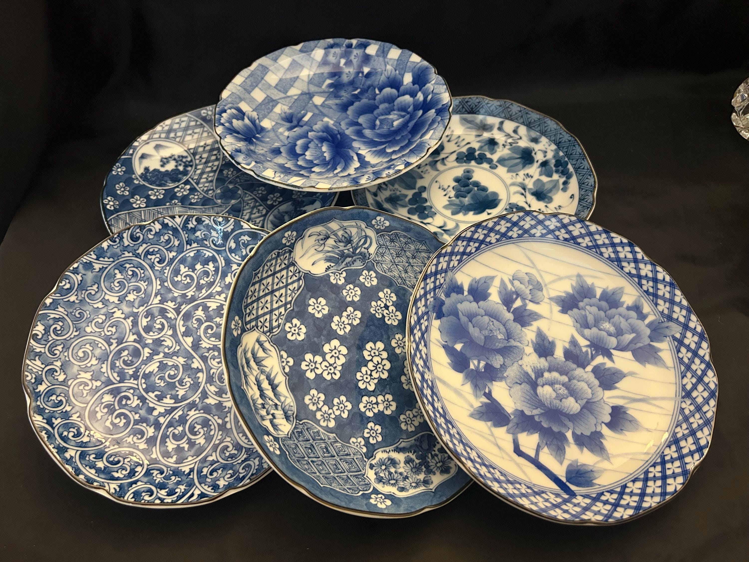 Vintage Blue White Flower Plate - Etsy