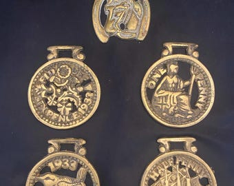 VTG Brass Horse Medallions