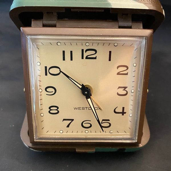 VTG Westclox Camouflage Travel Alarm Clock