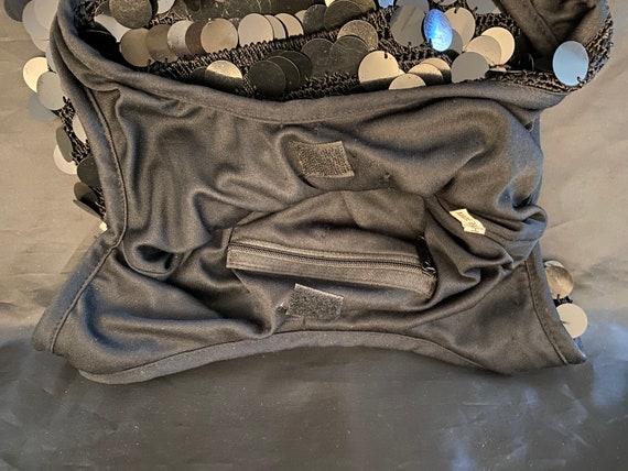 Black Sequined Knit Hobo Bag - image 4