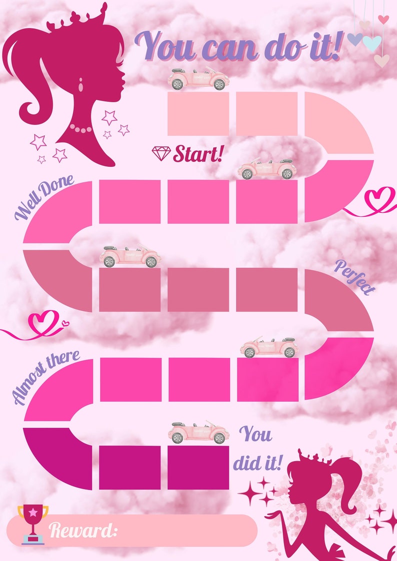 Barbie Reward Chart A4 Barbie Behavior Chart Printable - Etsy