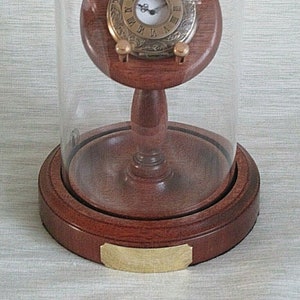 Engraved Pocket Watch Glass Display Dome, Hanger, Holder, in Mahogany or Oak, Engraved Free.