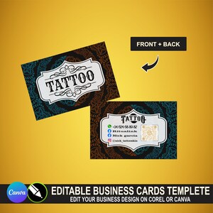 Visitekaartje, visitekaartje sjabloonontwerp, tattoo visitekaartjes, bewerkbare visitekaartjes, zakelijke visitekaartjes, premade visitekaartje