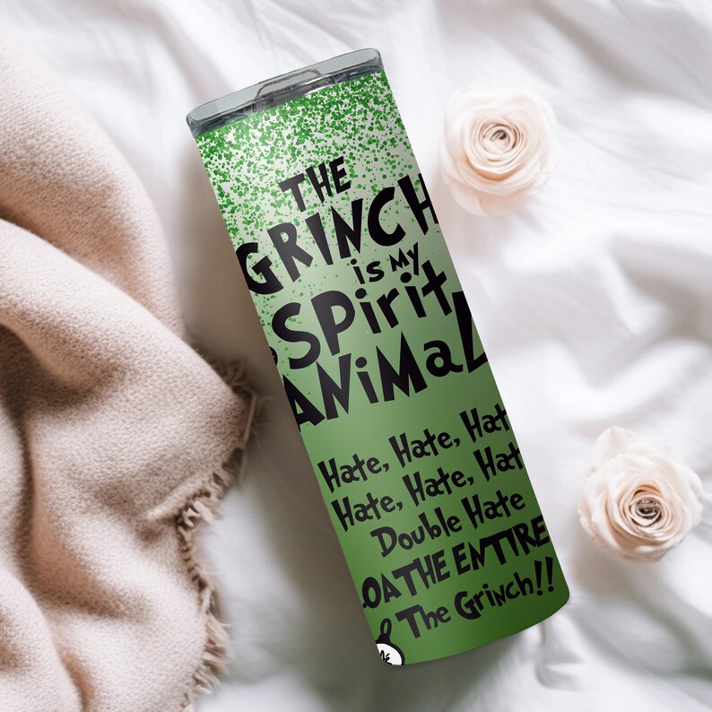 Grinch Tumbler Custom Gift on Christmas Spirit Animal Tumbler Gift