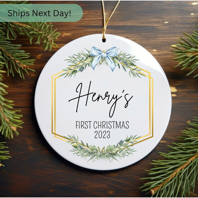 Baby Boy First Christmas Ornament Personalized Gift for Baby Etsy