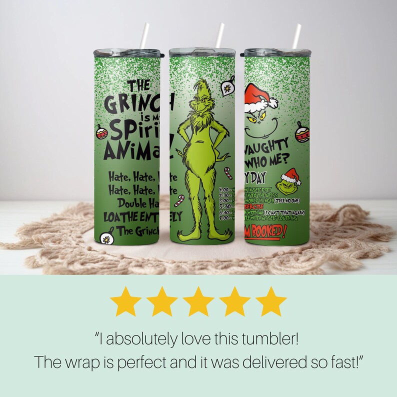 Grinch Tumbler Custom Gift on Christmas Spirit Animal Tumbler Gift
