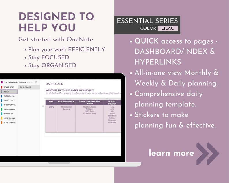 Onenote Digital Planner 2023 2024 Hyperlinked Onenote Etsy