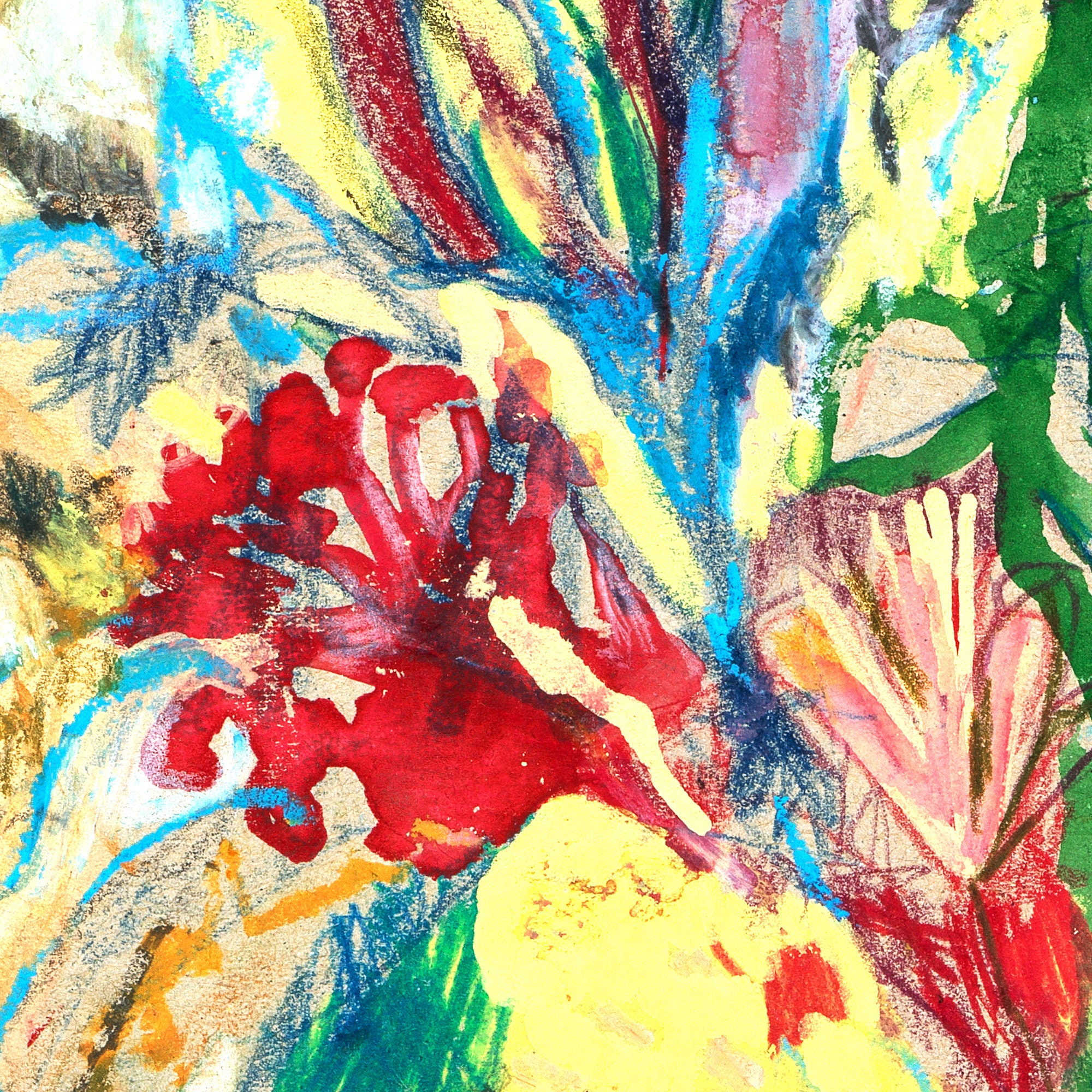 Flower Wall Art Colorful Wall Art Living Wall Art Bedroom Etsy