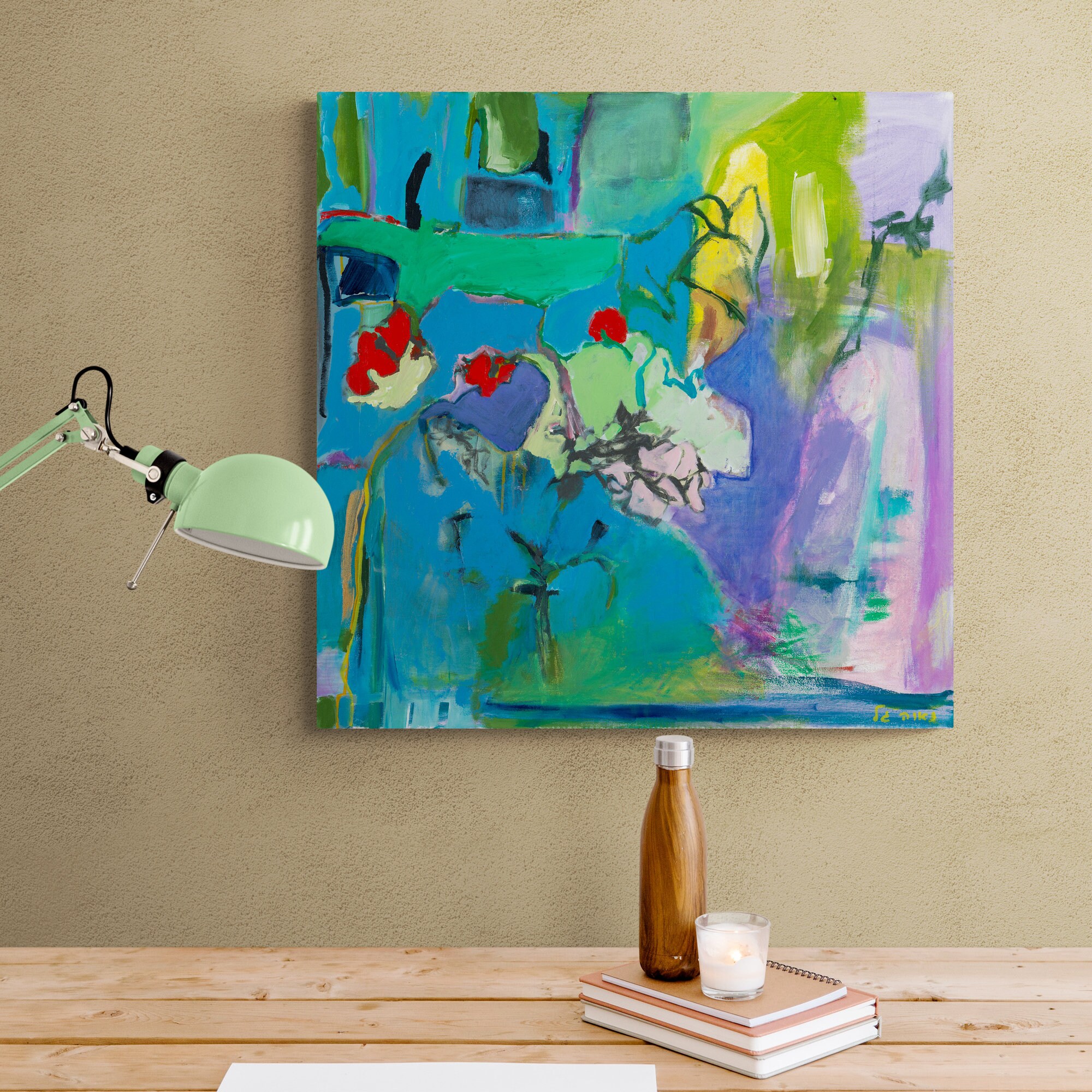 Purple Canvas Wall Art, Living Room Art Prints, Art Prints, Original