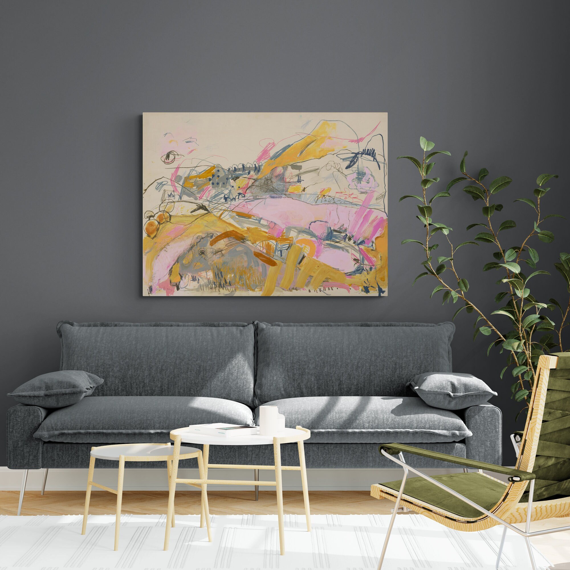 Abstract Wall Art Pink Landscape Wall Art Fields Print Etsy Israel