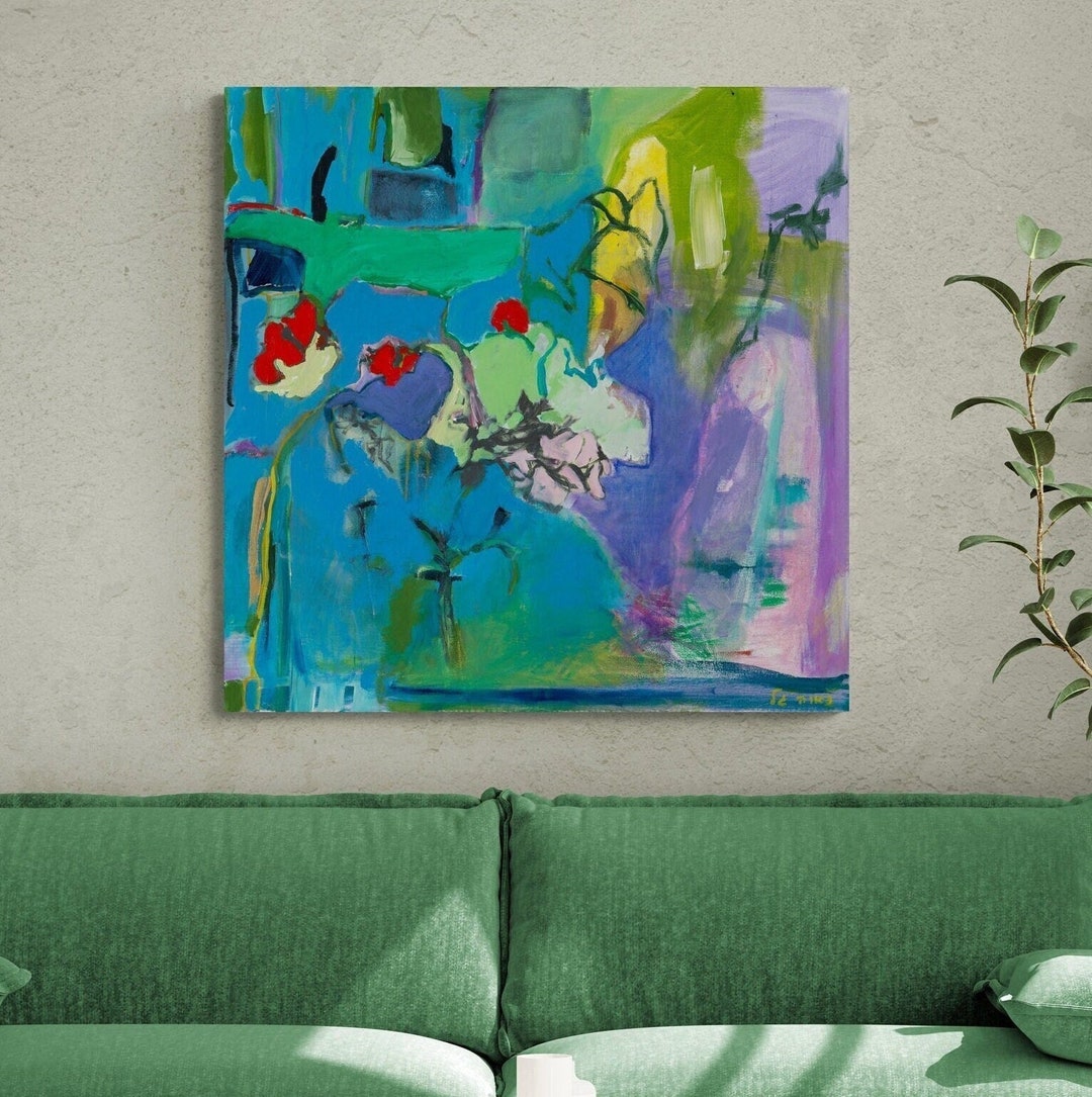 Purple Canvas Wall Art, Living Room Art Prints, Art Prints, Original