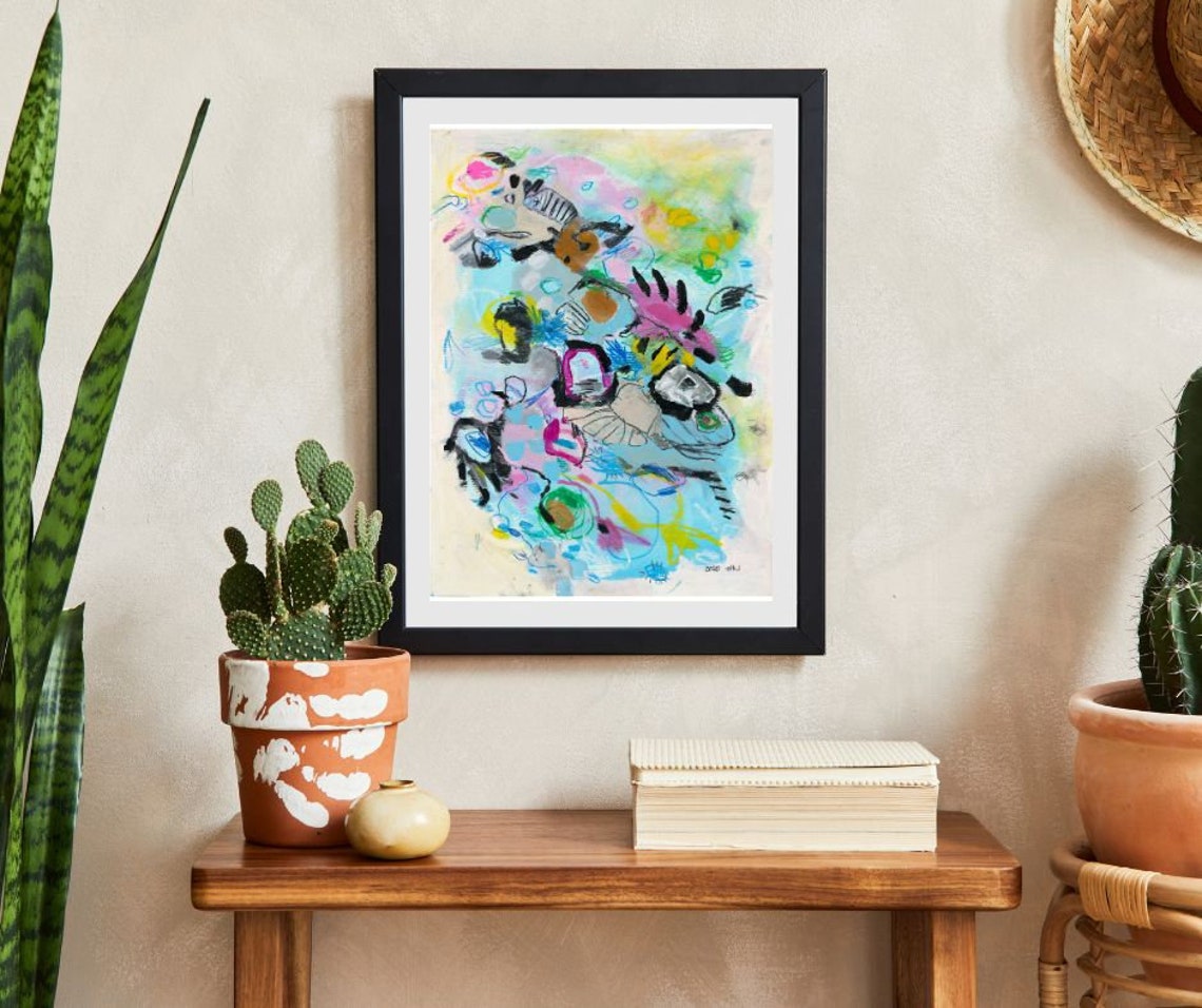 Colorful Geometric Abstract Painting, Contemporary Wall Art Painting