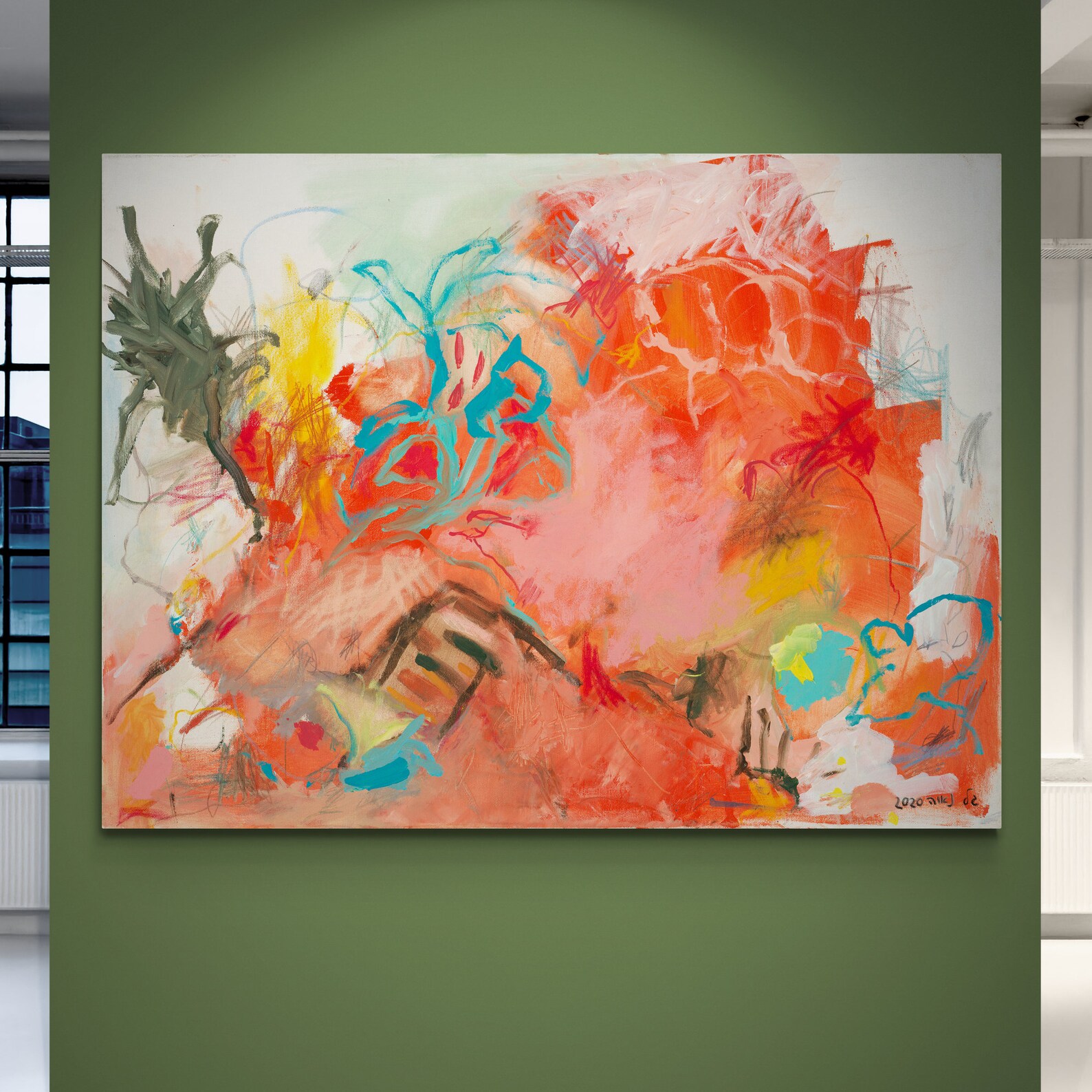 Abstract Wall Art Orange Canvas Wall Artabstract Landscape Etsy
