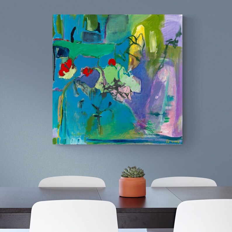 Purple Canvas Wall Art, Living Room Art Prints, Art Prints, Original