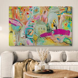 Abstract wall art on Canvas,Colorful abstract wall art,Office art decor,Abstract print on canvas, Art prints,Living room art, Israeli artist