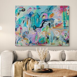 Living room art , Art print, Colorful wall art , Original print on canvas , Abstract wall art canvas, Contemporary wall art, Israeli art