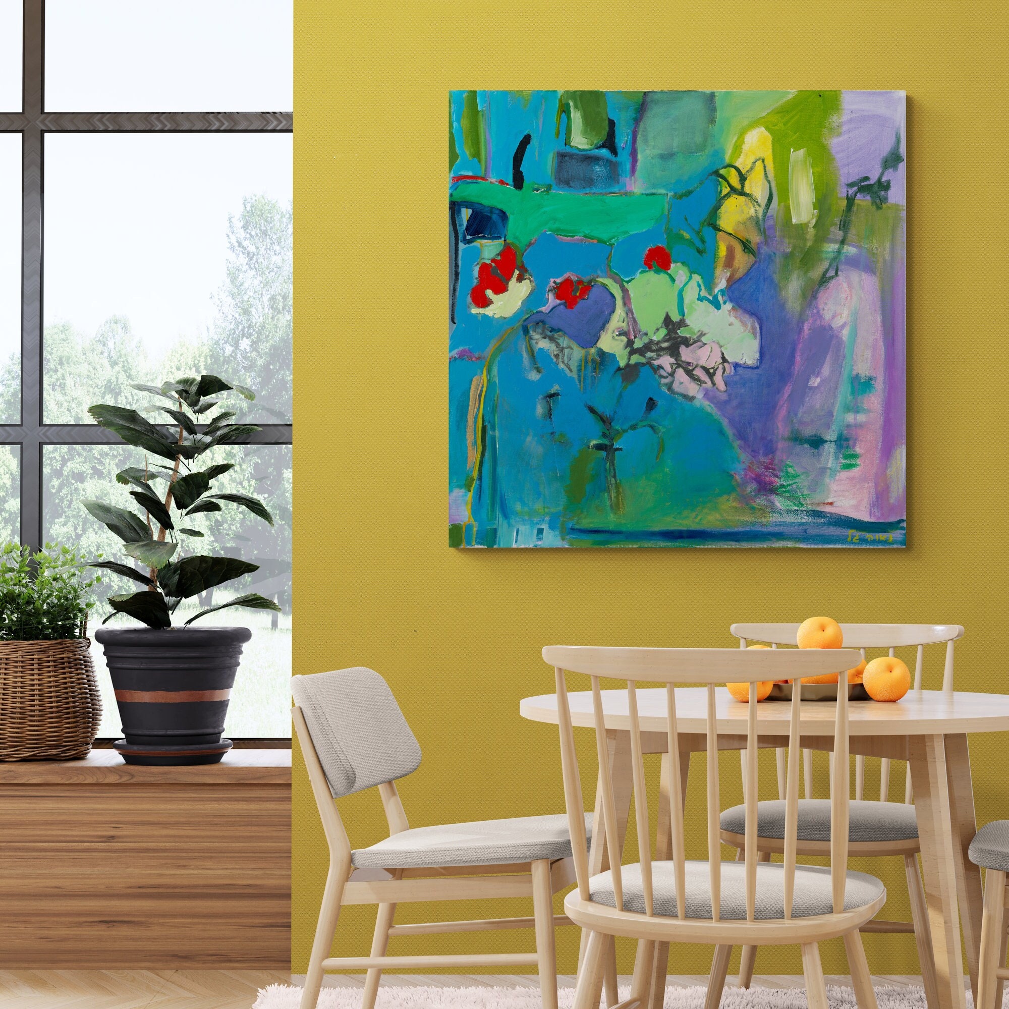 Purple Canvas Wall Art, Living Room Art Prints, Art Prints, Original