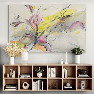 Abstract wall art, Wall art living room, Art prints, Office wall art, Abstract flower painting, Unique art prints, Israeli artists paintings