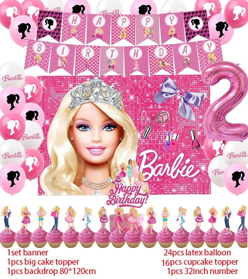 Idée de cadeau d'invité pour un goûter d'anniversaire sur le thème de  Barbie. Kit de réalisation en vente sur le s…